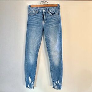 7 For All Mankind The Ankle Skinny Jeans Size 23 Distressed Hem
